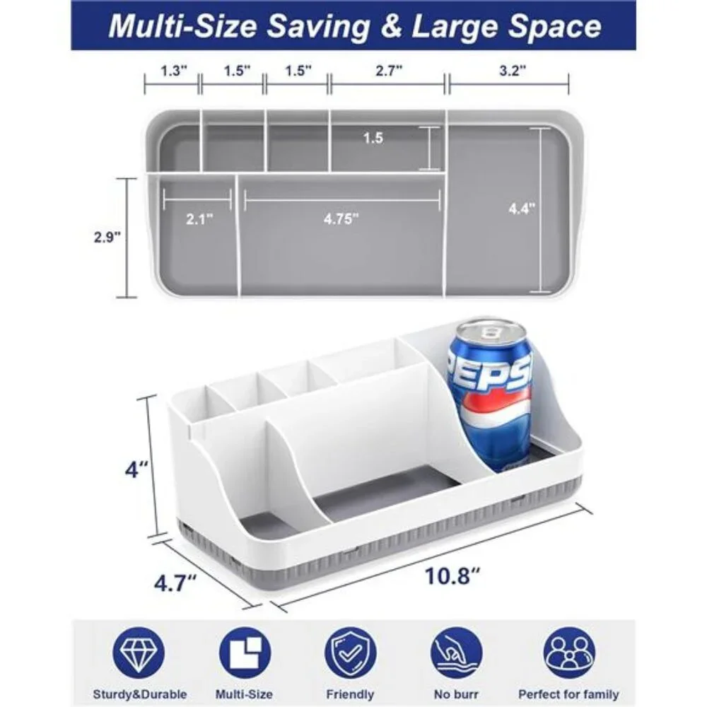 Bathroom Counter Organizer Toothbrush Holder 7 Slots Toothpaste Vanity Storage